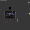 Modern Living And Dining Room Interior With Orange Sofa Dining Table Chandelier And Area Rug