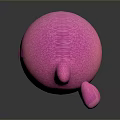 Cute Pink Fuzzy Game Movie Character With Round Shape And Plush Like Appearance