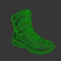 Durable High Top Outdoor Hiking Boots With Green Upper Purple Accents And Orange Laces