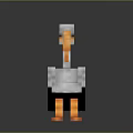 Cute Pixel Art Pelican Character With Orange Beak And Gray Body
