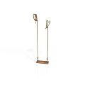 Brass Kitchen Hanging Rack With Double Hooks Square Base And Elegant Modern Design