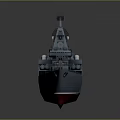 Detailed Gray Military Warship Model With Deck Equipment And Naval Structure