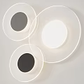 Modern Circular Wall Lamps With Illuminated Design And Black White Accents