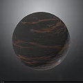 Natural Wood Stone Spherical Object With Unique Surface Texture And Dark Red Tones
