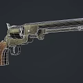Vintage Revolver Weapons Collection With Wooden Grips And Metal Frames