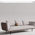 Modern double sofa multiplayer sofa 3d model
