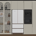 Modern Decorative Cabinet Embedded Refrigerator Sideboard Wine Cabinet Refrigerator Wine Cabinet 3d model