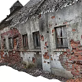 Old Industrial Factory Complex Featuring Connected Buildings Damaged Roofs And Weathered Brick Walls