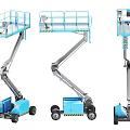Blue Industrial Aerial Work Platforms Scissor Boom Straight Arm Mobile Lifts