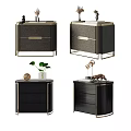 Modern Bedside Table Design With Metal Frame Drawer And Decorative Elements 3d model