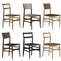 Modern Wooden Dining Chairs With Woven Seats And Different Color Options For Home