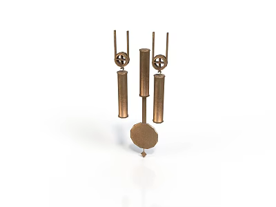 Modern Metallic Hanging Home Decor With Spherical Balls And Cylindrical Tubes 3d model