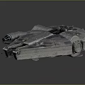 Detailed Millennium Falcon Spaceship Model With Cockpit Engine And Surface Details