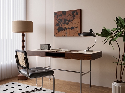 Quiet desk and chair combination model