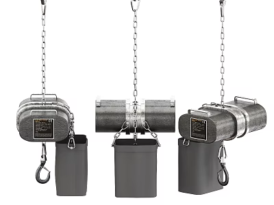 Industrial Electric Hoist Equipment With Chain Lifting Mechanism And Motorized Hook 3d model