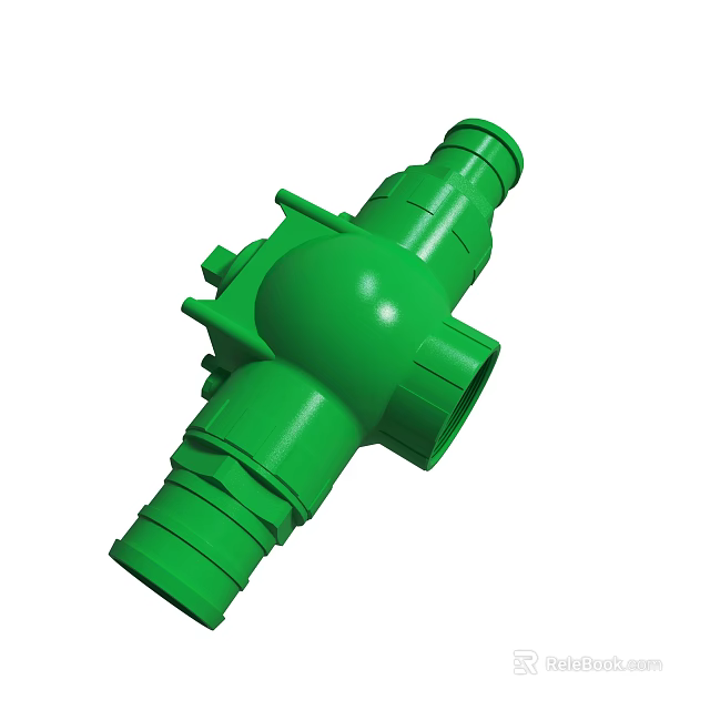 Green Plastic Pipe Fitting With Multi Port Connector For Industrial Use 3d model