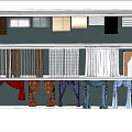 Curtain Samples With Various Fabrics Colors And Patterns For Home Decor 3d model