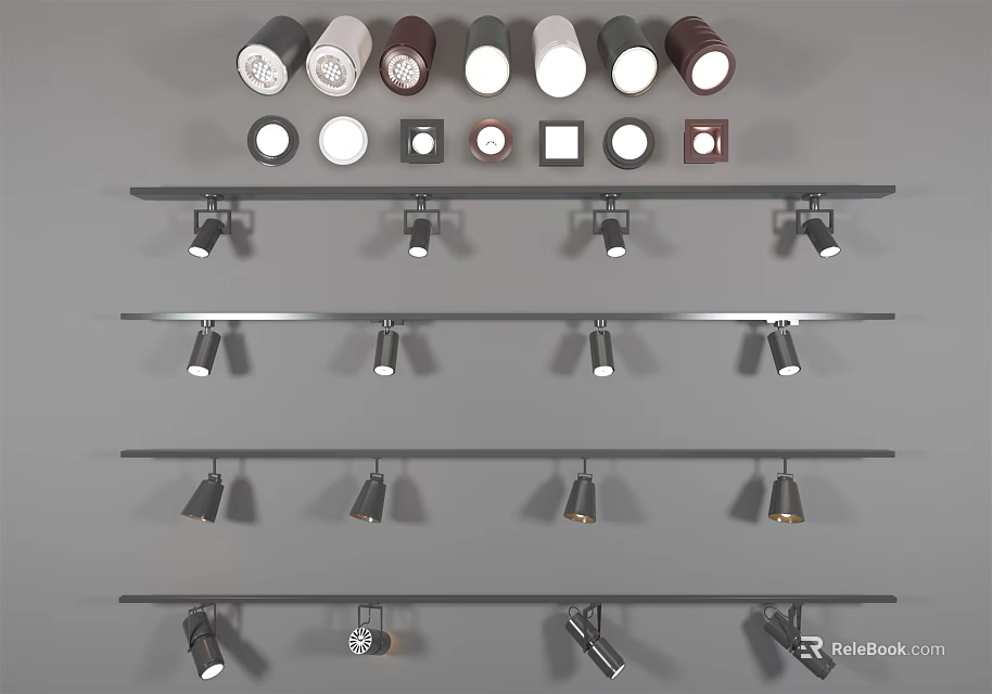 Modern Downlights and Spotlights with Various Styles for Home Interior Lighting 3d model