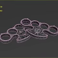 Metal Brass Knuckles With Decorative Skull Pattern And Multiple Finger Holes
