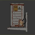 Rusty Computer Fan Unit With NVM Logo And Rustic Metal Casing Design