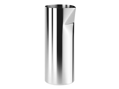 Modern Silver Ceramic Vessel With Cylindrical Shape And Sleek Smooth Design 3d model
