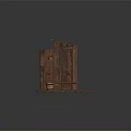 Old Wooden Outhouse with Open Door and Wooden Bucket on Red Gravel Ground