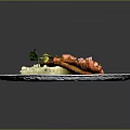 Crispy Fried Fillet Topped with Fresh Tomato Salsa Cilantro Creamy Mashed Potatoes and Lemon Wedge