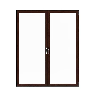 Classic Wooden Casement Window Design With Double Panels And Clear Glass 3d model