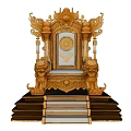 Ornate Golden Imperial Throne With Intricate Dragon Decorations And Steps