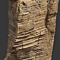 Natural Layered Stone Wood Decorative Structure With Textured Surface Design