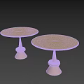 Modern Minimalist Side Tables With Round Tabletop And Rose Gold Conical Base 3d model