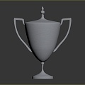 Modern Trophy Champions Trophy Silver Cup 3d model