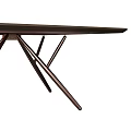 Modern Sleek Dining Table With Crossed Metal Legs And Smooth Wooden Tabletop