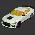White Sports Car Featuring Sleek Design Black Wheels And Rear Spoiler