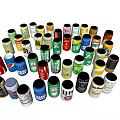 Assorted Canned Beverages With Various Brands Different Flavors And Colorful Cans