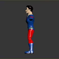 Game Movie Superhero Character Wearing Red Blue Costume With S Logo Outstretched Arms 3d model