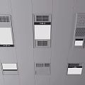 Modern Ceiling Mounted Ventilation Systems Lighting Fixtures And Control Panels 3d model