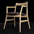 Modern Dining Table and Chair Combination Solid Wood Dining Table and Chair 3d model