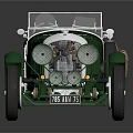 Vintage Green Convertible Car With Retro Design And Classic Details