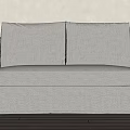 Modern Light Gray Fabric Double Sofa With Comfortable Seats And Skirted Base