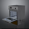 Stainless Steel Kitchen Oven With Open Door Control Panel And Interior Racks