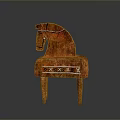 Children's Wooden Toy Horse With Decorative Patterns And Playful Design For Kids
