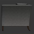 Modern Gray Tufted Sofa With Two Decorative Pillows And Wooden Legs