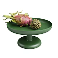 Vibrant Dragon Fruit and Sugar Apple on Green Pedestal Tray