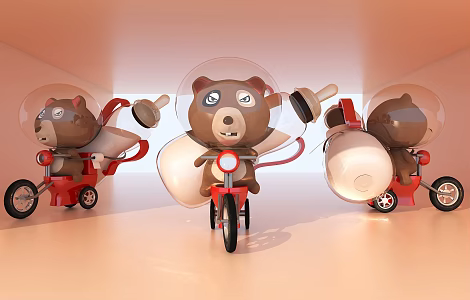 Bear Toy Cartoon Toy Cartoon Decoration Table Decoration Cartoon Bear Funny Cartoon Funny Toy Wonderful Toy Panda Doll 3d model