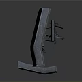 Industrial Style Metal Scene Components With Textured Vertical Panels And Curved Brackets
