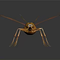Detailed Orange Flying Ant With Spotted Wings On Dark Reflective Surface