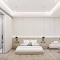 Modern Hotel Guest Room With Two Beds Open Shower Wooden Flooring And Bedside Lamps