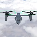 Military Helicopter With Twin Rotors Flying In The Cloudy Sky