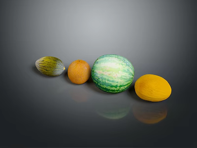 Modern Fruit Watermelon Hami Melon Fruit 3d model